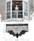 ANPHSIN Halloween Black Lace Spiderweb- 2 Pcs Bat Curtain Window Valance Cobweb Tablecloth Shower Curtains Fireplace Mantles Scarf Cover for Home ...