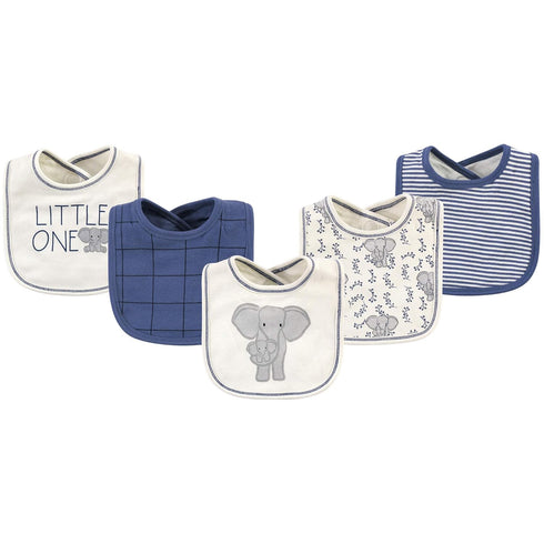 Touched by Nature Unisex Baby Organic Cotton Bibs, Elephant, One Size...