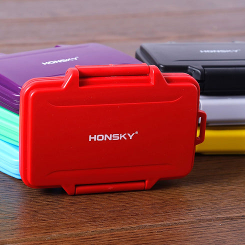 SD Card Holder, Honsky Waterproof Memory Card Holder Case for SD Cards, Micro SD Cards, SDHC SDXC, Red...