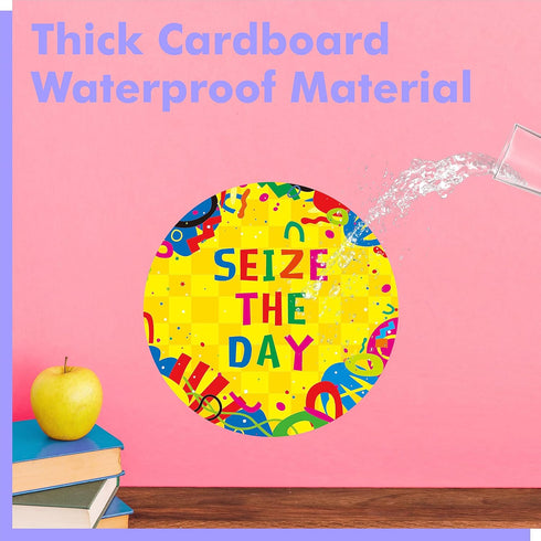 40PCS Bulletin Board Decor, 40 Designs Inspirational Wall Decor Sign Positive Word Wall Art Growth Mindset Cards with PET Film Waterproof Motivati...