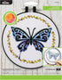 Bucilla Watercolor 6" Stamped Embroidery Kit, Kaleidoscope Butterfly, Includes 4-Color Printed Fabric, 6" Hoop, Embroidery Floss, Needle, and Inst...