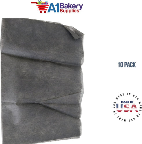 A1BakerySupplies Polyester Non-Woven Reusable Color Tissue Paper 20 x 26 Inches - 10 Sheet Pack (Black) Wrapping for Flowers & Bouquet...
