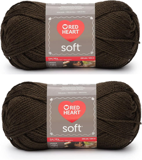Bulk Buy: Red Heart Soft Yarn (2-Pack) (Chocolate)......
