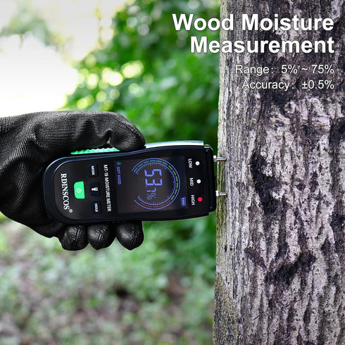 Wood Moisture Meter, Firewood Moisture Tester, Drywall Moisture Detector Professional Moisture Content Meter Lumber Logs Concrete Floors Carpet Ce...