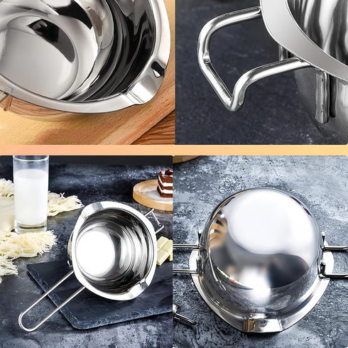 SHIDOW Chocolate Melting Pot, Double Boiler Pot, Stainless Steel Double Boiler Pot Set for Melting Chocolate, Cheese, Caramel and Candy (480ml)...