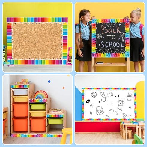 59ft Bulletin Board Border Decorations Self Adhesive Pencil Crayons Borders Classroom Bulletin Wall Window Door Decor.(Pencil Crayons 60)...