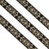 PH PandaHall 1.75 Inch Jacquard Ribbon, 4 Yards Hot Adhesive Floral Trim Black Gold Embroideried Lace Trim Woven Ribbon Fabric Trim Fringe for Sew...