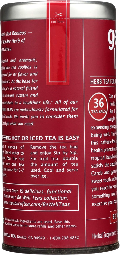 Republic Of Tea, Tea Be Well Rooibos Get Lost, 36 Count...