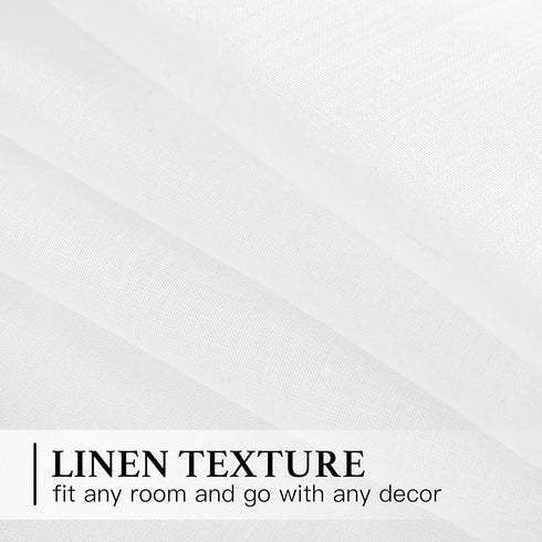 NICETOWN Tie Up Curtain for Small Windows - Pure White Bathroom Linen Curtain Textured Adjustable Roman Shade for Kitchen/Camper RV/Living Room, 4...