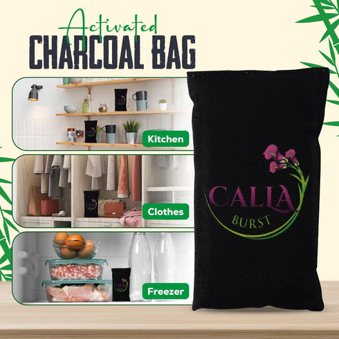 Bamboo Charcoal Bags Odor Absorber - Activated Charcoal Odor Eliminator & Air Purifier for Home, Car, Pets | Nature Fresh Air Purifying Bag, Long-...