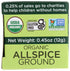 Spicely Organic Allspice Powder 0.45 Ounce ecoBox Certified Gluten-Free...