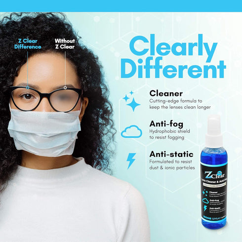 Anti-Fog 6oz Spray | Eye glasses cleaner | Goggles anti fog | Sunglasses cleaner | Windshields | Mirrors | Visors | Safe for all Lenses |+ With Mi...