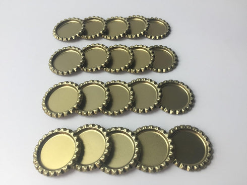 RUTICH 100 PCS Flat Decorative Bottle Cap Craft Bottle Stickers Double Sideds Printed for Hair Bows, DIY Pendants or Craft ScraPbooks(Gold)...