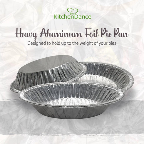 KitchenDance Disposable Aluminum Foil Mini Pie Pan - 6 Inches Round Aluminum Foil Baking Pan Perfect for Pies and Quiches - Aluminum Pie Pans for ...