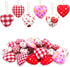 EBaokuup 30 Pcs Valentines Fabric Heart Ornament for Hanging-6 Styles Red Pink Buffalo Plaid Check-Heart-Shaped Hanging Decoration for Valentine's...
