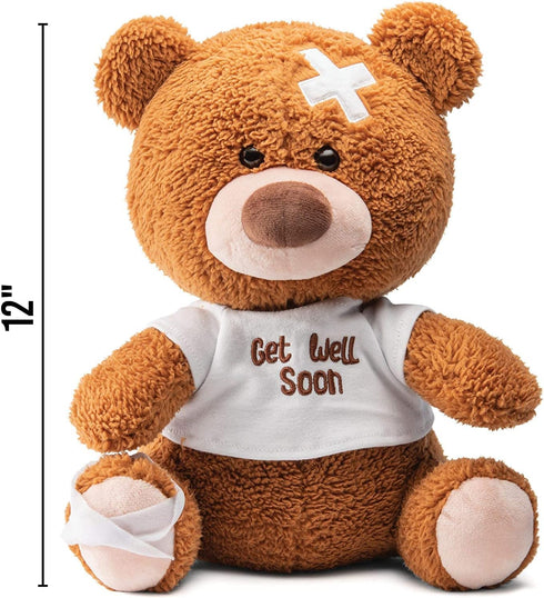 PREXTEX 12-Inch Get Well Soon Plush Bear - Soft Stuffed Teddy Bear - Get Well Soon Gifts for Kids Stuffed Animals - Get Well Soon Stuffed Toy - Ge...