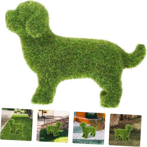 Angoily Flocking Dog Statues, Decorative Peeing Dog Statue, Puppy Statues, Pet Garden Statue, Dog Figurines for Garden Lawn Yard Patio Outdoor Dec...