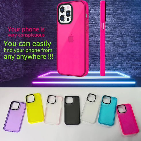 Neon Clear Case Cute Retro Vibrant Design Phone Cases for Women 80s Accessories,Camera Protector Cover Soft Silicone Shockproof Protective Case fo...