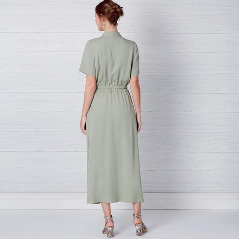 New Look Sewing Pattern N6651 Misses' Button Front Dress with Elastic Waist, A (10-12-14-16-18-20-22), Various...