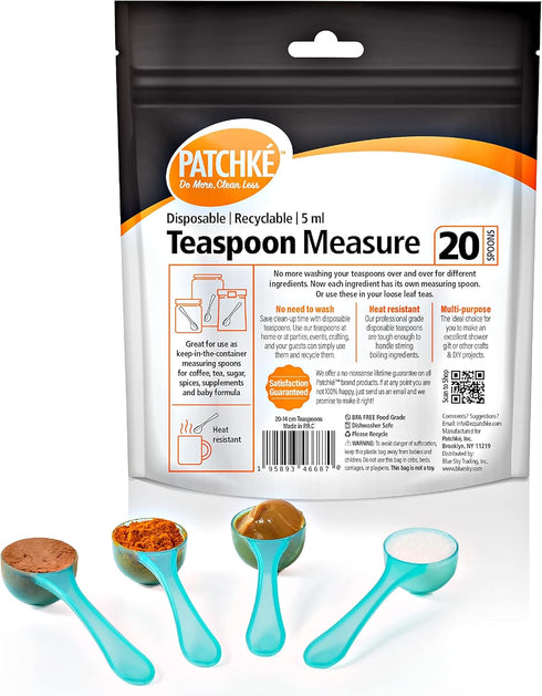 Plastic Measuring Spoons, Fits in Jar, Good for Formula, Coffee, Pet Food - 5 ml - 1 Teaspoon Mesure (20)...