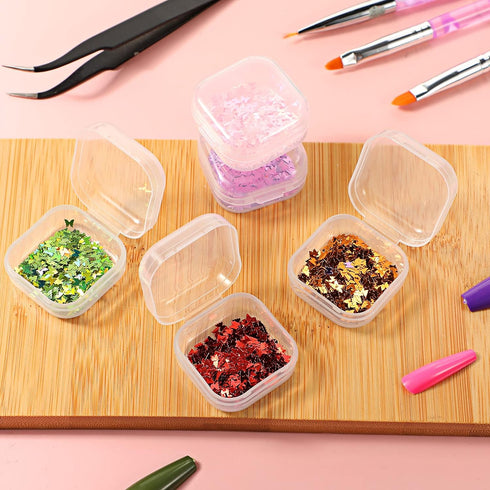 6 Pieces Mini Plastic Clear Beads Storage Containers Box for Collecting Small Items, Beads, Jewelry, Business Cards, Game Pieces, Crafts (1.37 x 1...