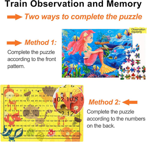 200PCS Wooden Jigsaw Puzzle for Kids Floor Puzzle for Boys Girls Aged 5+ Toddlers Children Teens Adult Educational Puzzles Learning Travel Toys 6 ...