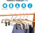 Wooden Pant Hangers, 5-Pack Light Weight Wood Skirt Hangers with Anti-Rust Hook and 2-Adjustable Clips...