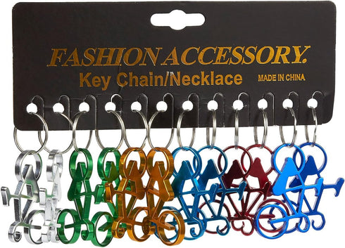 Juvale Keychain Bottle Opener - 12-Pack Bicycle Bike Portable Beer Bottle Metal Openers for Wedding Party Favor in 6 Colors...