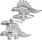 Stegosaurus Dinosaur Cufflinks For Men With Gift Box...