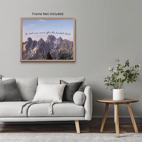 Posterizer 1 pcs-The best view comes after the hardest climb-Motivational & Inspirational Art-Quotes and Poems-Decor for Home & Office- UNFRAMED W...