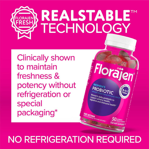 Florajen Women's Probiotic, Daily Gummies for Urinary Health, Immune Support, and Digestive Supplement, 40 Gummies...