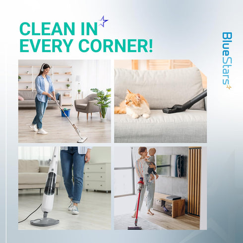 BlueStars 8-Pack Microfiber Steam Mop Pads – Compatible Replacement Pads for Popular 5-in-1 Steam Mop Models – Washable & Reusable...