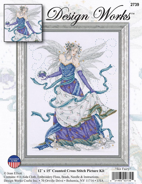 Design Works Crafts Ice Fairy Counted Cross Stitch Kit, Blue, Purple, White...