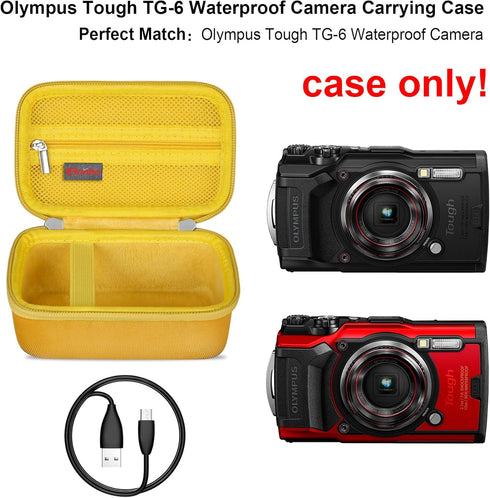 Carrying Case for OM SYSTEM Tough TG-7 Digital Camera/OM System Olympu TG-6 Underwater camera, Rugged Waterproof Shockproof WiFi 4K Video Digital ...