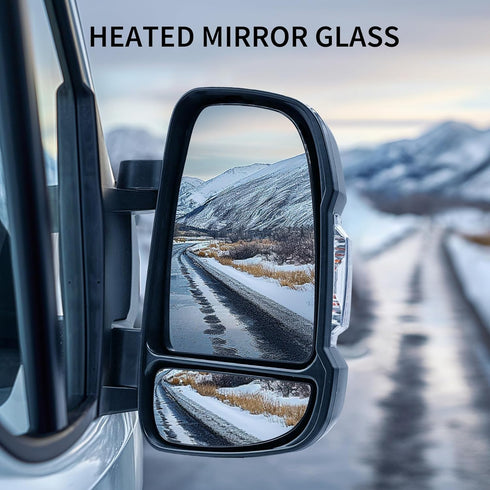 Right Side Heated Lower Mirror Glass for Ram ProMaster 1500 2500 3500 for 2014-2021, Tow Mirror Glass with Rear Holder for 68413479AA...
