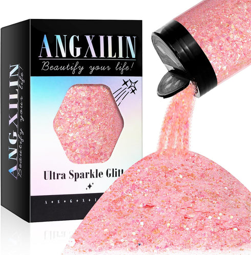 Holographic Chunky Glitter, 190g/6.7oz Chunky and Fine Mixed Craft Glitter, Bulk Laser Sequin Glitter for Face Body Nail Art,Epoxy Resin Tumbler J...