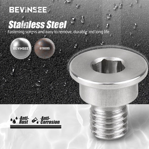Bevinsee Brake Disc Rotor Screw Compatible with BMW E36 E46 E90 F30 323i 330Ci 330d 330xi M3, Stainless Steel Retaining Screws Replaced for 342111...