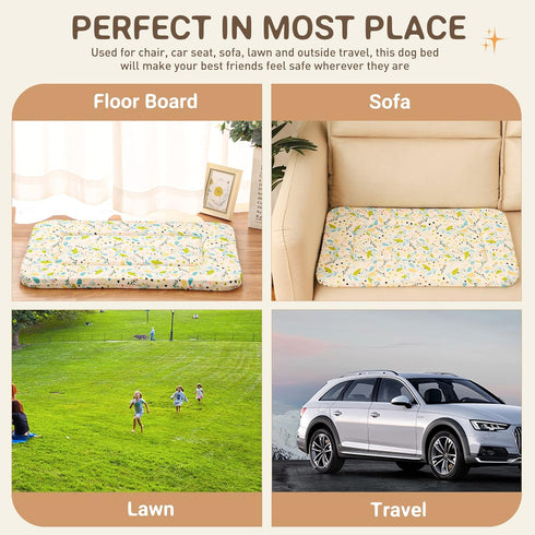 Magic Dog Random Color X-Small Dog Bed Dog Crate Bed Crate Pad, Super Soft Pancake Style Dog Bed Mat Kennel Pad for Dogs, Ideal for Pet Beds Machi...