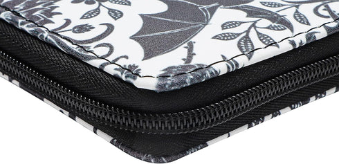 Skull Wallets for Women, Zip Around Goth Wallet Large Capacity Phone Case Long Purse Credit Card Clutch for Women Ladies Girls (Goth Bat)...