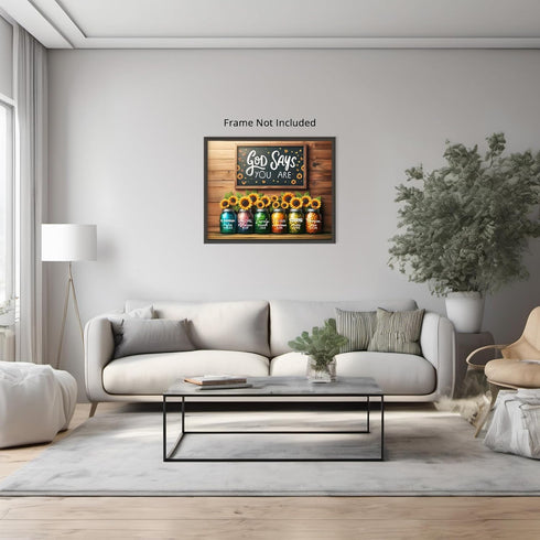 Posterizer 1 pcs-bible verses-God says you are unique-Religious Posters-Motivational & Inspirational Art-Gifts for Christians-Living Room Bedroom ...