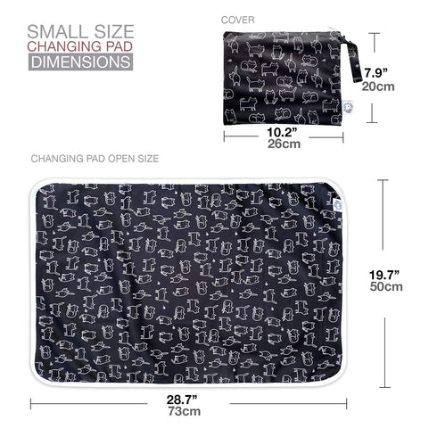 Flockthree Waterproof Baby Diaper Changing Pad with Storage Bag (28.7" X 19.7") Washable Wipeable Reusable Leak Proof Diaper Travel Mat Station Ch...
