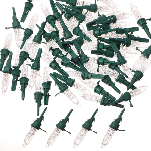 60 Pack Christmas Replacement Mini Bulbs 3 V LED String Lights Outdoor Indoor Wide Angle Bulbs for Christmas Tree Garden Home (Green Base with War...