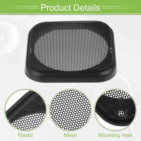 ACROPIX Universal 4" Car Speaker Grills Cover Mesh Square 4 Inch Audio Speaker Subwoofer Guard Protector Case with Mounting Screws ABS Black - Pac...