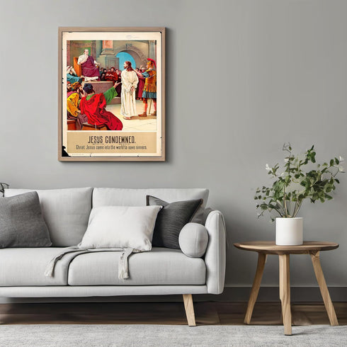 Posterizer 1 pcs-Jesus condemned poster-Religious Posters-Gifts for Christians -Decor for Church, Sunday School Classroom- unframed wall art...
