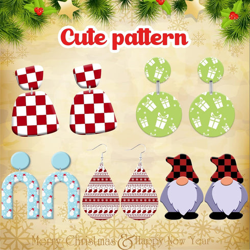 10 Pcs Christmas Silk Screen for Polymer Clay Silk Screen Stencils for Polymer Clay Earrings Polymer Clay Stencil Reusable Silkscreen Print Kit fo...