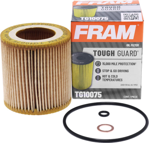 FRAM Tough Guard Replacement Oil Filter TG10075 with SureGrip, Designed for Interval Full-Flow Conventional and Synthetic Oil Changes Lasting Up t...