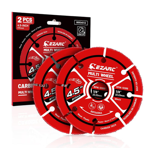 EZARC 4 1/2 Cut Off Wheels, Carbide Cutting Disc, Angle Grinder Cutting Wheel for Wood, Wood with Nails, Laminate, Plastic, Plaster, 2 Pack...