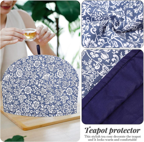 Healvian Tea Warmer Tea Cozy Teapot Cover Decorative Teapot Protector Teapot Warmer Insulation Tea Cozy Floral Cotton Polyester Wadding Cover Tea ...