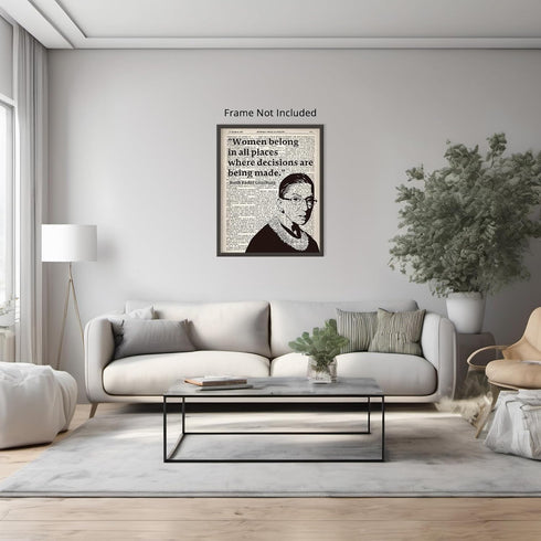 Posterizer 1 pcs-Ruth Bader Ginsburg-Women Belong-Quotes-Afro-American Art Collection- Living Room Bedroom Decor- unframed wall art...