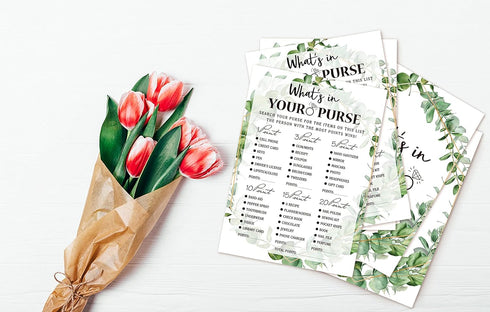 Bridal Shower Game Cards, Tropical Jungle Theme Engagement Party Cards for Wedding, Set of 30 Cards(Leaf011)...